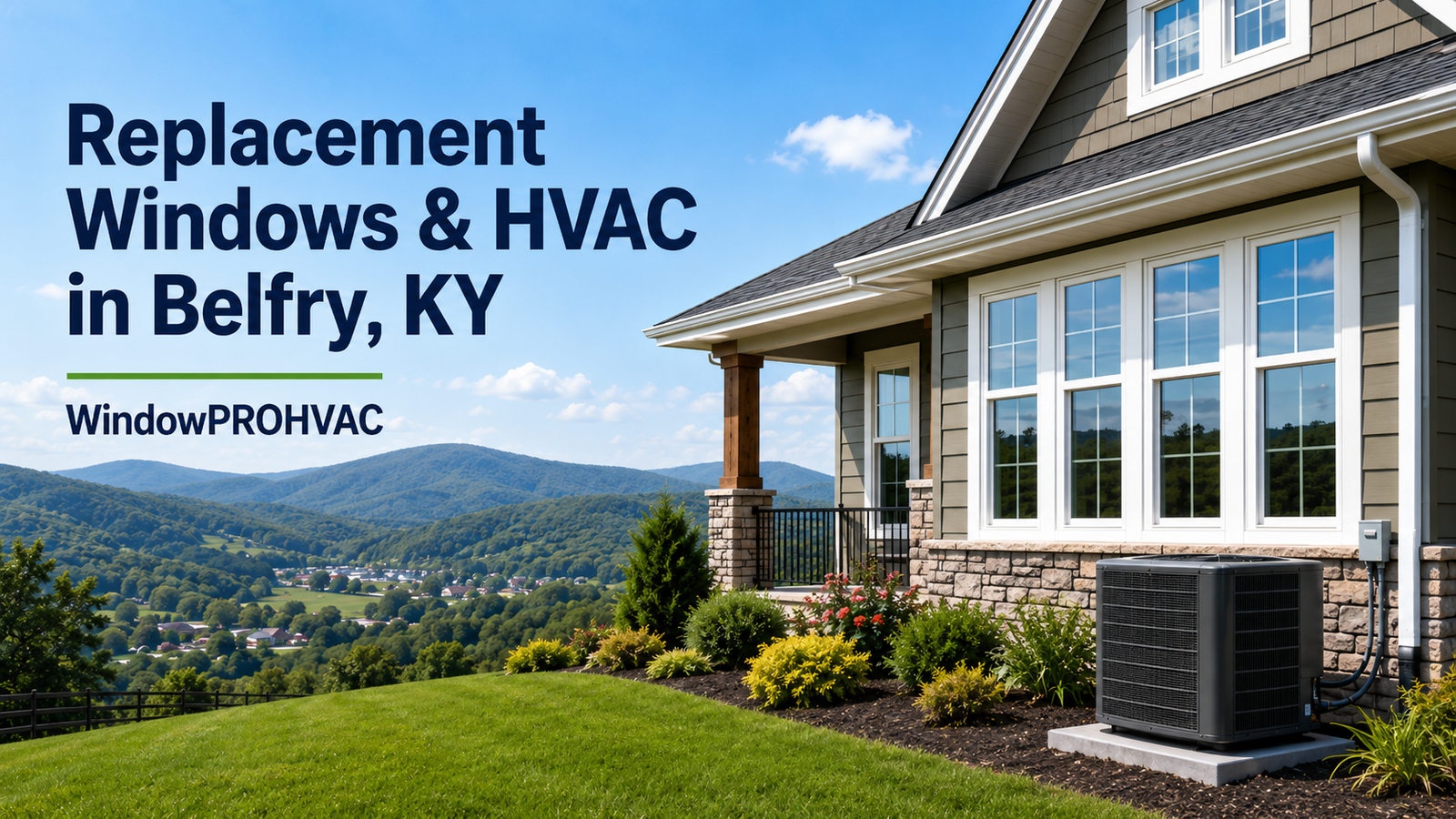 Replacement windows and HVAC heat pump installation in Belfry, KY by WindowPROHVAC